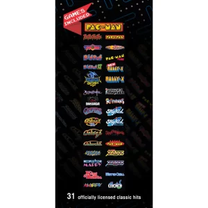 Alternative view of Pac-man’s Pixel Bash Arcade Coin Version with 31 games